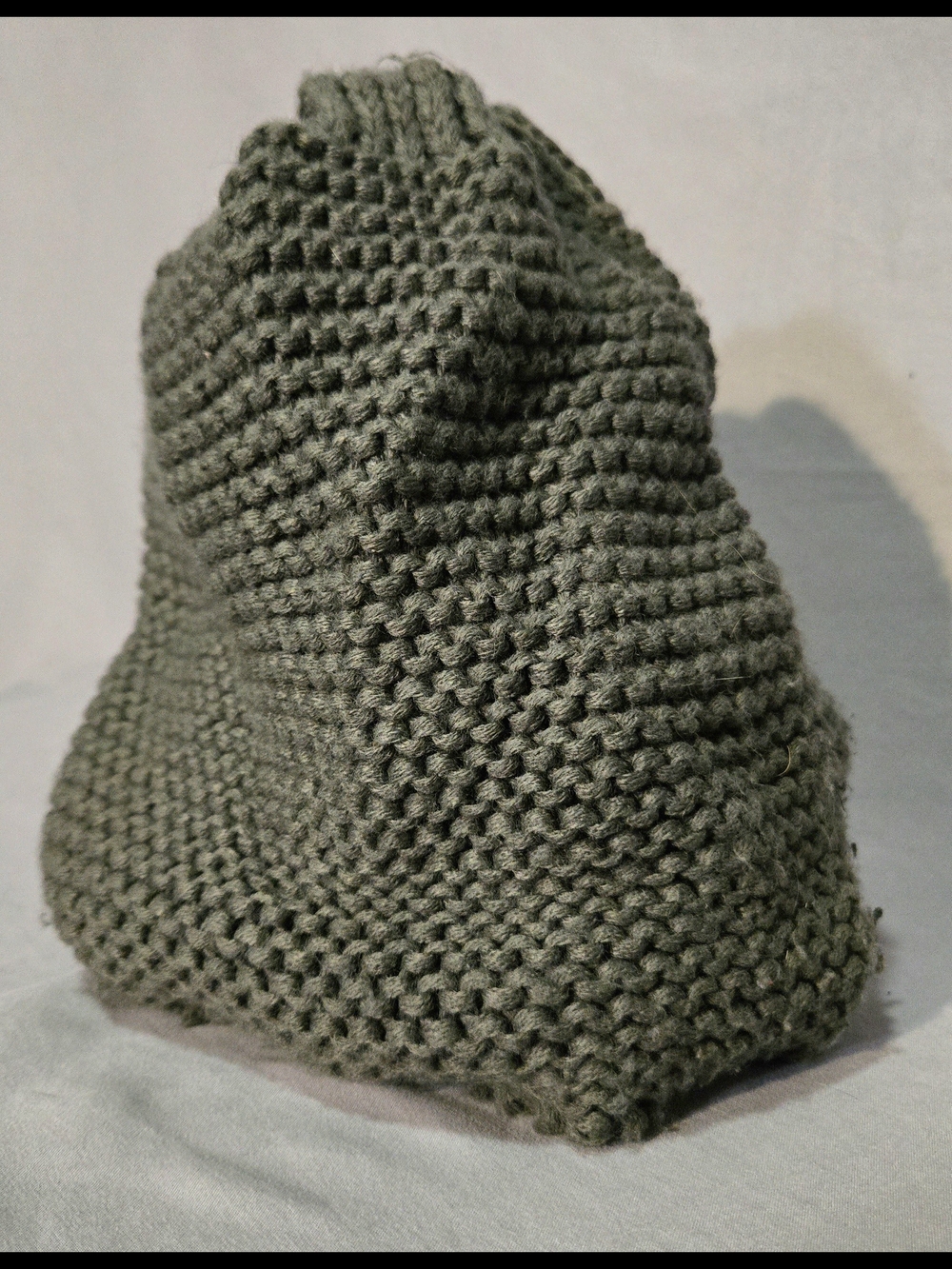 Hand-Knit Gray Beanie